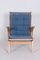 Mid-Century Upholstered Ash Lounge Chairs attributed to Jan Vaněk, Former Czechoslovakia, 1950s, Set of 2, Image 3