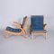 Mid-Century Upholstered Ash Lounge Chairs attributed to Jan Vaněk, Former Czechoslovakia, 1950s, Set of 2 21