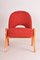 Mid-Century Red Upholstered Beech Armchair, Former Czechoslovakia, 1950s 5