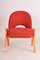 Mid-Century Red Upholstered Beech Armchair, Former Czechoslovakia, 1950s, Image 5