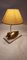 Lámpara de mesa en forma de pato francesa vintage de latón con base de travertino, 1970, Imagen 12