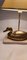 Vintage French Brass Duck Table Lamp on Travertine Base, 1970, Image 8
