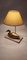 Französische Vintage Enten Tischlampe aus Messing auf Travertinfuß, 1970 3