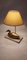 Lampada da tavolo Duck vintage in ottone su base in travertino, Francia, 1970, Immagine 3