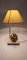 Lámpara de mesa en forma de pato francesa vintage de latón con base de travertino, 1970, Imagen 17