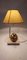 Vintage French Brass Duck Table Lamp on Travertine Base, 1970 17