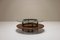 Round Coffee Table in Glass and Teak by Gianfranco Frattini for Cassina, Italy, 1950s, Image 3