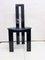 Black Piano Lacquer and Leather Dining Chairs, 1970s, Set of 4 1