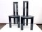 Black Piano Lacquer and Leather Dining Chairs, 1970s, Set of 4 10