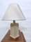 Lámpara de mesa vintage de travertino con pie cuadrado, años 60, Imagen 1