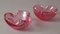 Rosa Murano Glas Schalen oder Aschenbecher, 2er Set 13