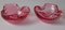 Pink Murano Glass Bowls or Ashtrays, Set of 2, Image 1