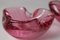 Rosa Murano Glas Schalen oder Aschenbecher, 2er Set 6