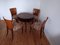 Cabinent Dining Table and Chairs from Up Závody, 1940, Set of 5 1