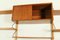 Mueble de pared danés de teca de Poul Cadovius con mueble para vinos, años 60, Imagen 9