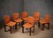 Model 121 Dining Chairs in Leather and Walnut by Afra and Tobia Scarpa for Cassina, 1967, Set of 6 6