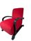 Art Deco Bentwood Armchair in Red Velvet 2