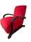 Art Deco Bentwood Armchair in Red Velvet 4