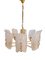 Large Mid-Century Eight-Arm Brass and Ice Glass Chandelier by Carl Fagerlund, 1960s, Image 1