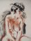 André Dignimont, Nude in a Wool Coat, Original Signed Watercolor 3