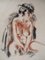 André Dignimont, Nude in a Wool Coat, Original Signed Watercolor 2