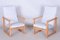 Mid-Century Upholstered Beech Armchairs, Former Czechoslovakia, 1960s, Set of 2 2