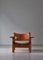 Danish Modern Spanish Chair in Oak and Saddle Leather attributed to Børge Mogensen for Fredericia, 1950s 3