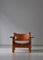 Danish Modern Spanish Chair in Oak and Saddle Leather attributed to Børge Mogensen for Fredericia, 1950s, Image 3