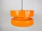 Vintage Space Age Orange Pendant Lamp, Denmark, 1960s, Image 1