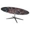Oval Burgundy Marble Dining Table attributed to Florence Knoll, USA, 1960s, Image 1