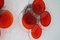 Space Age Disc Wall Lights in Red Murano Glass by Vistosi, 1970s, Set of 2 5