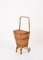 French Riviera Woven Wicker and Rattan Shopping Trolley, 1960s, Image 2