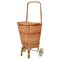 French Riviera Woven Wicker and Rattan Shopping Trolley, 1960s 1