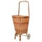 French Riviera Woven Wicker and Rattan Shopping Trolley, 1960s, Image 1