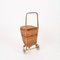 French Riviera Woven Wicker and Rattan Shopping Trolley, 1960s 5