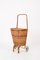 French Riviera Woven Wicker and Rattan Shopping Trolley, 1960s 10