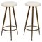 Brass and Alpaca Velvet Bar Stools attributed to Gio Ponti, Italy, 1950s, Set of 2, Image 2