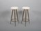 Brass and Alpaca Velvet Bar Stools attributed to Gio Ponti, Italy, 1950s, Set of 2, Image 3