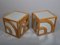 Cane and Mirror Cube Tables from Vivai Del Sud, 1970d, Set of 2 2