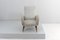 Mid-Century Armlehnstuhl aus Holz & Stoff im Stil von Marco Zanuso, Italien, 1950er 3