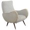 Mid-Century Wood and Fabric Armchair in the style of Marco Zanuso, Italy, 1950s 1