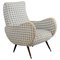 Mid-Century Wood and Fabric Armchair in the style of Marco Zanuso, Italy, 1950s, Image 1