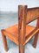 Esszimmerstühle aus Ulmenholz & Cognacfarbenem Leder im Stil von Pierre Chapo, Italien, 1960er, 4er Set 2