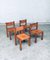 Elm & Cognac Leather Dining Room Chairs Set in the style of Pierre Chapo, Italy, 1960s, Set of 4, Image 42