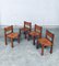 Sedie da pranzo in olmo e pelle color cognac nello stile di Pierre Chapo, Italia, anni '60, set di 4, Immagine 35