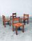 Elm & Cognac Leather Dining Room Chairs Set in the style of Pierre Chapo, Italy, 1960s, Set of 4 31