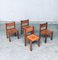Elm & Cognac Leather Dining Room Chairs Set in the style of Pierre Chapo, Italy, 1960s, Set of 4 43