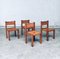 Elm & Cognac Leather Dining Room Chairs Set in the style of Pierre Chapo, Italy, 1960s, Set of 4, Image 44