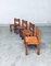 Esszimmerstühle aus Ulmenholz & Cognacfarbenem Leder im Stil von Pierre Chapo, Italien, 1960er, 4er Set 38