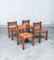 Esszimmerstühle aus Ulmenholz & Cognacfarbenem Leder im Stil von Pierre Chapo, Italien, 1960er, 4er Set 41
